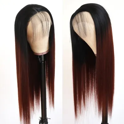 Ombre #33 Heat Resistant Synthetic Lace Front Wig Long Straight Hair Wigs Women • $19.86