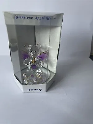 £8.99 • Buy Mayflower Glass Birthstone Angel Bear Gold Plated February