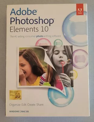 Adobe Photoshop Elements 10 For PC/Mac BRAND NEW FACTORY SEALED ! • $39.99