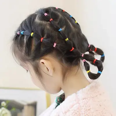 Girls Elastic Small Disposable Rubber Hairband Ponytail Holder Fashion Hair Ties • £1.95
