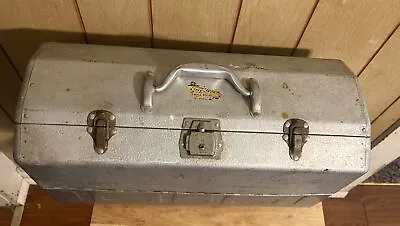 Vintage Large UMCO Lock Handle  Tackle Box Aluminum  Lots Of Storage • $45