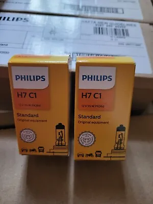 LOT OF 2 Philips H7 C1 Standard Original Equipment 12v 55w  PX26D • $12.99