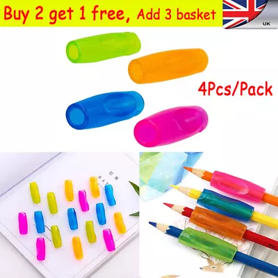 £2.83 • Buy 4Pcs Writing Aid For Pen Children Silicone Pen Holder Aid Children Pencil Grips