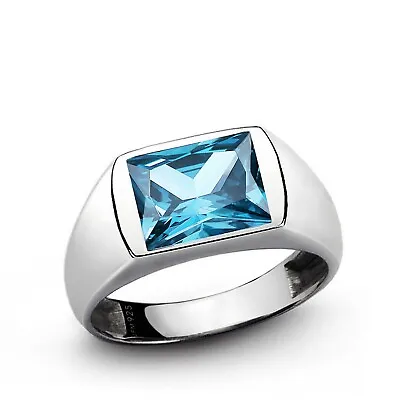 Men's Ring With 3.40ct Single Gemstone In 925 Sterling Silver All Sizes • $169