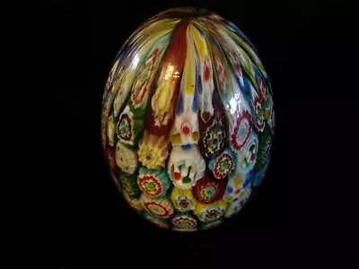 Vintage Murano Millefiori Glass Satin Matte Egg Shape Paperweight 3  • $39.95