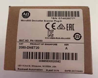 2080-DNET20 Allen-Bradley Micro800 Plug-In Module UPS Free Shipping • $128.85