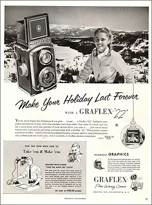 £8.80 • Buy 1954 Vintage Ad GRAFLEX 22 Camera Twin Lens Reflex & Dark Room Kit 061419