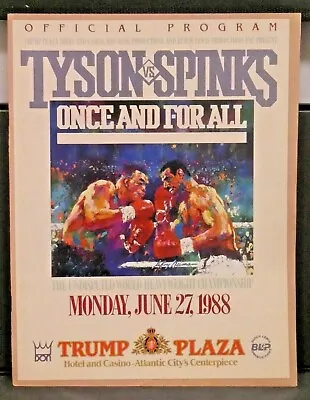 Mike Tyson Vs Michal Spinks 1988 Fight Official Program Tyson Wins First Rd KO • $299