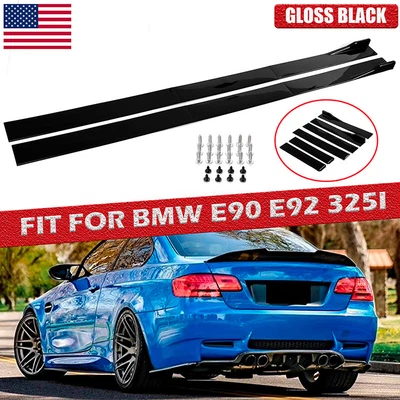 $45.99 • Buy Glossy Black 86.6'' Side Skirt Extension Rocker Panel For BMW E90 E92 E93 06-21
