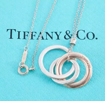 Tiffany & Co. Triple Circle 1837 Necklace Silver925 Rubedo Metal 12628 S • $349.88