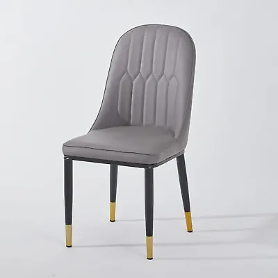 Modern Design High Back Luxury PU Leather Dining Chair Steel Legs In Grey Color • $1399