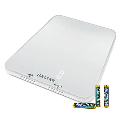 Salter Digital Kitchen Scale Hidden Until Lit Display 5KG Capacity Ghost White • £22.99