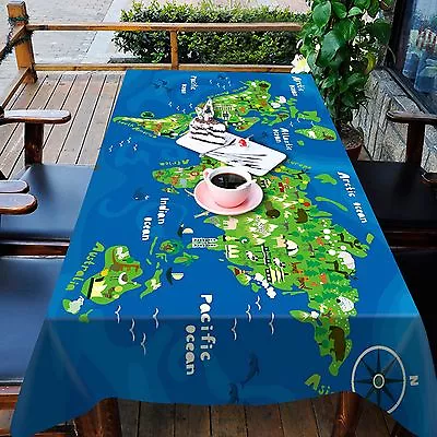 3D Green Map Tablecloth Table Cover Cloth Birthday Party AJ WALLPAPER UK Lemon • £203.99