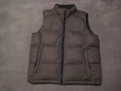 Eddie Bauer Mens L Premium Goose Down Puffer Vest Quilted Thick Green Fall 2008 • $59.99