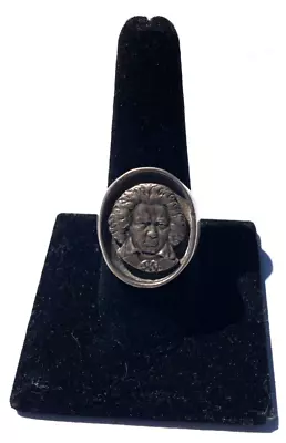 900 Silver French Hallmark Ludwig Van Beethoven Antique Ring Size 9 - 16.1g • $9.99