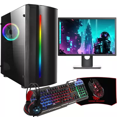 Gaming PC 22  Bundle Core I5 500GB HDD 8GB RAM NVidia GT710 2GB Windows 10 Wi-Fi • £189