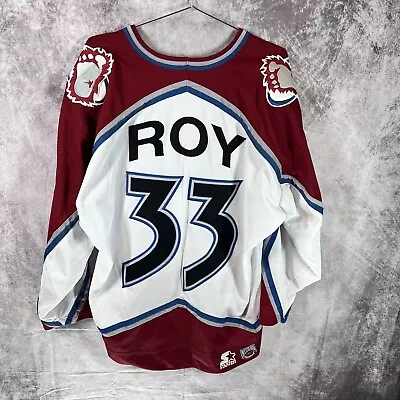 Colorado Avalanche Patrick Roy Vintage NHL Starter Large Hockey Jersey Sweater  • $65.99