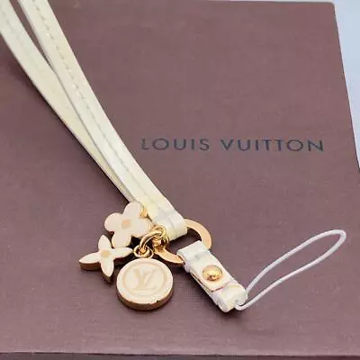 Louis Vuitton Vernis Phone Charm Strap Dragonne Telefonne Keyring Ivory Gold • $158
