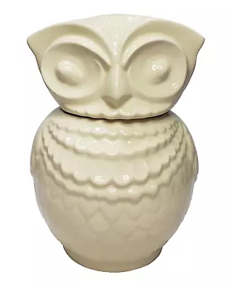 Vintage American Bisque Cookie Jar White Owl Ceramic 1940s • $39.95