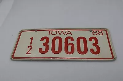 Vintage 1968 Wheaties Post Cereal Miniature Bike Iowa License Plate # 12-30603 • $3.99