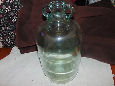 Vintage Green Glass Demi John Money Jar Takes £2 Coins L1 • £12