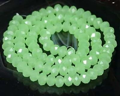 6x4mm Green Chalcedony Glass Quartz Faceted Rondelle Bead 16  • $8.99