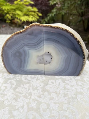 £77.99 • Buy Agate Bookends Large Heavy Natural Colour Pair AAA+ 2427g 8