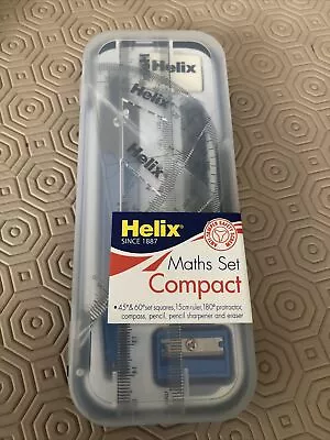 Helix Maths Set Compact . Set Squares Protractor Compass Ruler Etc NEW BOXED • £3.85