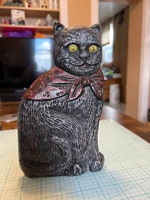 Vintage 1989 Cast Iron Artmark Cat Door Stop 5 Pounds. Pre-owned VG Condition. • $39.98