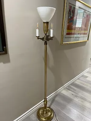 VTG Stiffel 4-light Mogul Torchiere Candelabra Brass Metal Floor Lamp 59  Tall • $699.99