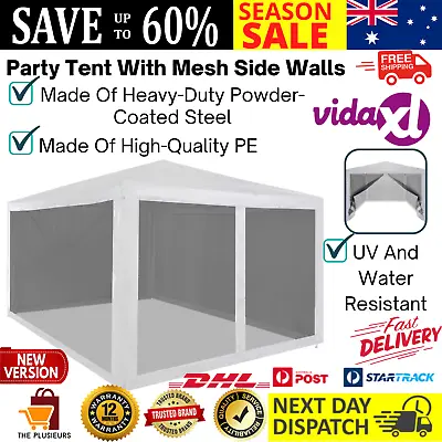 $125.46 • Buy Party Tent With Mesh Side Walls 4x3m Outdoor Wedding Event Shelter Gazebo White