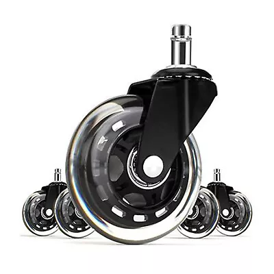 $22.11 • Buy 1/5Pcs Office Chair Wheels Replacement Rubber Chair Casters For Hardwood Floors
