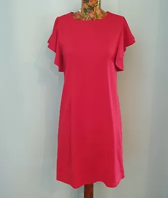 $9.95 • Buy CLOTHING & CO - Size 10 NWT 'Flutter Sleeve Dress' In 'Salsa' Red Office Work