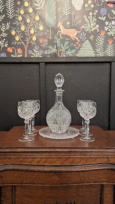 Discontinued Nachtmann Eduard Decanter And Wine Glass Set 8 Pieces Total • $18
