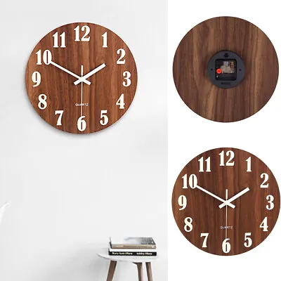 £10.95 • Buy Luminous Wooden Wall Clock Art Wall Clock Living Room Wall Decor 