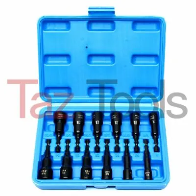 12 Pc Magnetic Nut Driver Setter Bit NutDriver  MM & SAE 1/4  Shank Quick Change • $17.96