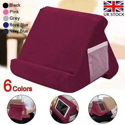 UK IPad Laptop Holder Tablet Multi-Angle Soft Pillow Lap Stand Phone Cushion • £9.27