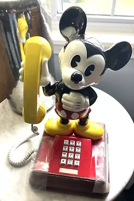 Vintage 1970’s Mickey Mouse Telephone Walt Disney New With Original Box & Papers • $179.95