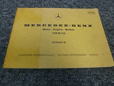 1975-1976 Mercedes Benz M110 Engine In 280SL 280SE 280SEL Parts Catalog Manual • $279.54