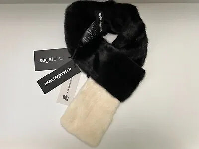 KARL LAGERFELD PARIS  100% REAL MINK FUR  Pull-Through Scarf 30''L X 4.5 W • $59.95