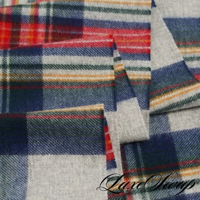 $12.50 • Buy LNWOT Bloomingdales 100% Cashmere Red Green Multi Tartan Plaid Flannel Scarf NR