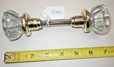 Door Knobs Vtg. Glass And Brass Door Knob Set ( Great For Restoration Project) • $39.68