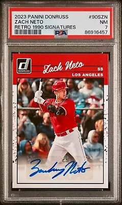 Zach Neto 2023 Donruss 1990 Retro Signatures Rc #90szn [base]--psa 7-p2/4h--laa • $9.75