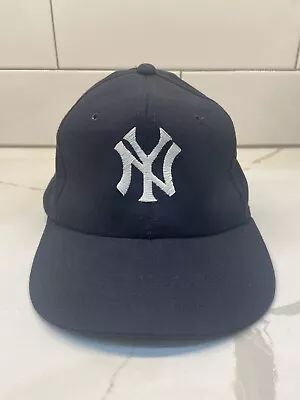 Vintage New York Yankees Annco Boys Size Hat Cap Blue Logo Snapback 90s Baseball • $19.99