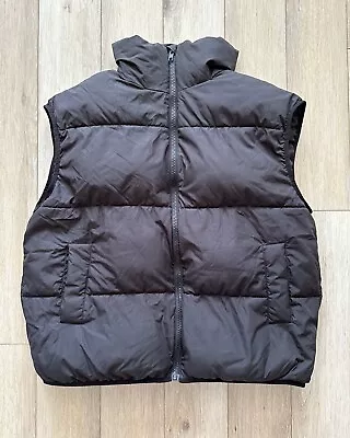 WORN ONCE! H&M Women's Black Oversized Puffer Padded Vest Sleeveless Jacket S • $49.99