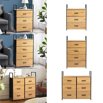 Fabric Chest Of Drawer Bedroom Cabinet 3/4/6 Drawers Storage Organizer Dresser • £40.95