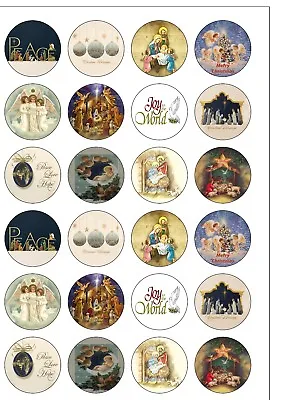 £2.19 • Buy 24 PRECUT Religious Christian Christmas Edible Wafer Paper Cupcake Cake Toppers 