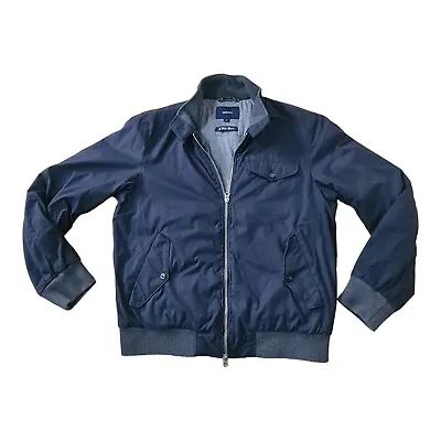 $36.36 • Buy GANT Windcheater Men's Medium Wicker Bomber Jacket Blue Lined Full Zip Coat