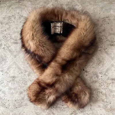 Vintage 50s 60s Genuine Fluffy Russian Sable Fur Collar Scarf Stole • $165