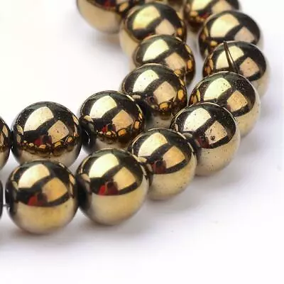Non Magnetic Rose Gold Round Hematite Beads Grade A - 45+ Beads Per Strand - 8mm • £4.08